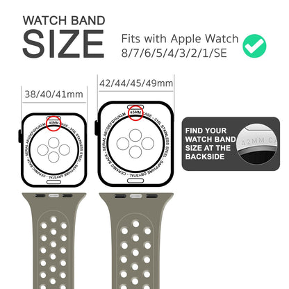NALIA Gelochtes Silikon Smart-Watch Ersatzarmband kompatibel mit Apple Watch Armband SE & Series 8/7/6/5/4/3/2/1, 38mm 40mm 41mm, iWatch Fitnessarmband Damen & Herren
