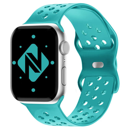NALIA Gelochtes Silikon Smart-Watch Ersatzarmband kompatibel mit Apple Watch Armband SE & Series 8/7/6/5/4/3/2/1, 38mm 40mm 41mm, iWatch Fitnessarmband Damen & Herren