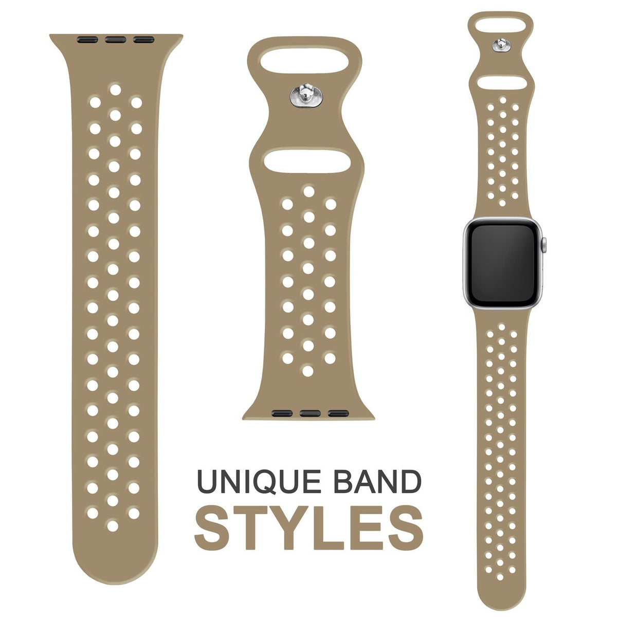 NALIA Gelochtes Silikon Smart-Watch Ersatzarmband kompatibel mit Apple Watch Armband SE & Series 8/7/6/5/4/3/2/1, 38mm 40mm 41mm, iWatch Fitnessarmband Damen & Herren