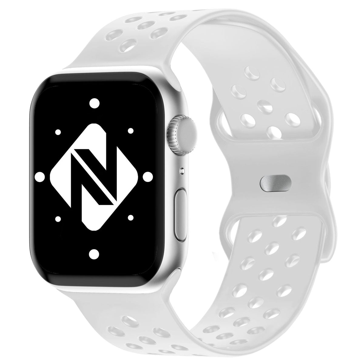 NALIA Gelochtes Silikon Smart-Watch Ersatzarmband kompatibel mit Apple Watch Armband SE & Series 8/7/6/5/4/3/2/1, 38mm 40mm 41mm, iWatch Fitnessarmband Damen & Herren