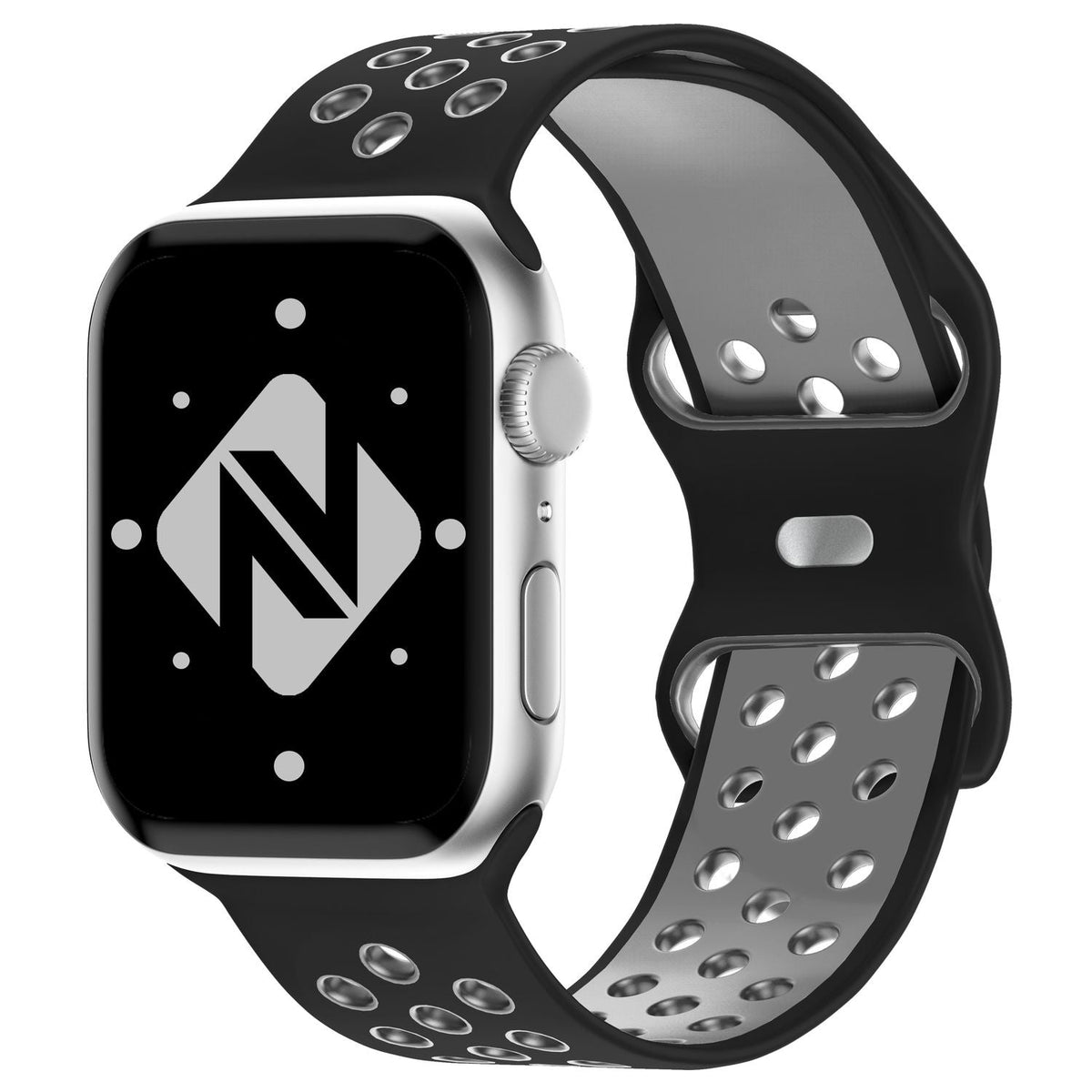 NALIA Silikon Smart Watch Armband Airflow-Löcher kompatibel mit Apple Watch Armband SE & Series 8/7/6/5/4/3/2/1, 38mm 40mm 41mm, iWatch Sport-Band Damen Herren