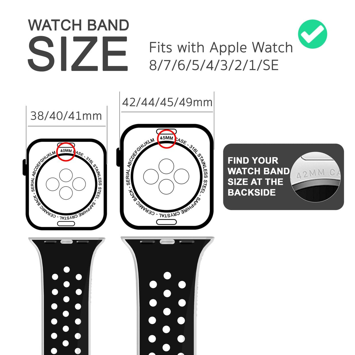 NALIA Silikon Smart Watch Armband Airflow-Löcher kompatibel mit Apple Watch Armband SE & Series 8/7/6/5/4/3/2/1, 38mm 40mm 41mm, iWatch Sport-Band Damen Herren