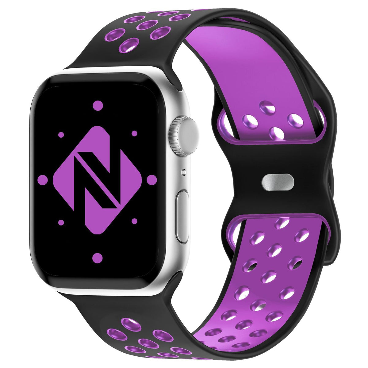 NALIA Silikon Smart Watch Armband Airflow-Löcher kompatibel mit Apple Watch Armband Ultra/SE & Series 8/7/6/5/4/3/2/1, 42mm 44mm 45mm 49mm, iWatch Sport-Band Damen Herren