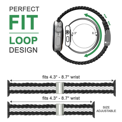 NALIA Geflochtenes Smart Watch Armband kompatibel mit Apple Watch Armband SE & Series 8/7/6/5/4/3/2/1, 38mm 40mm 41mm, iWatch Uhr-Band Damen & Herren, Nylon