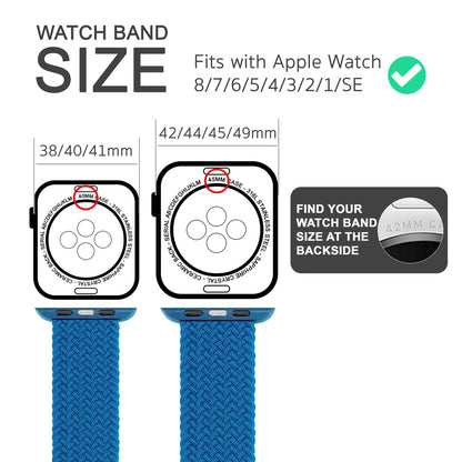 NALIA Geflochtenes Smart Watch Armband kompatibel mit Apple Watch Armband SE & Series 8/7/6/5/4/3/2/1, 38mm 40mm 41mm, iWatch Uhr-Band Damen & Herren, Nylon