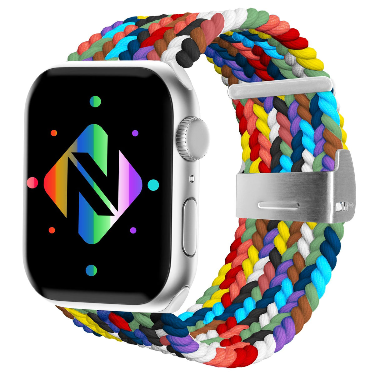 NALIA Geflochtenes Smart Watch Armband kompatibel mit Apple Watch Armband SE & Series 8/7/6/5/4/3/2/1, 38mm 40mm 41mm, iWatch Uhr-Band Damen & Herren, Nylon