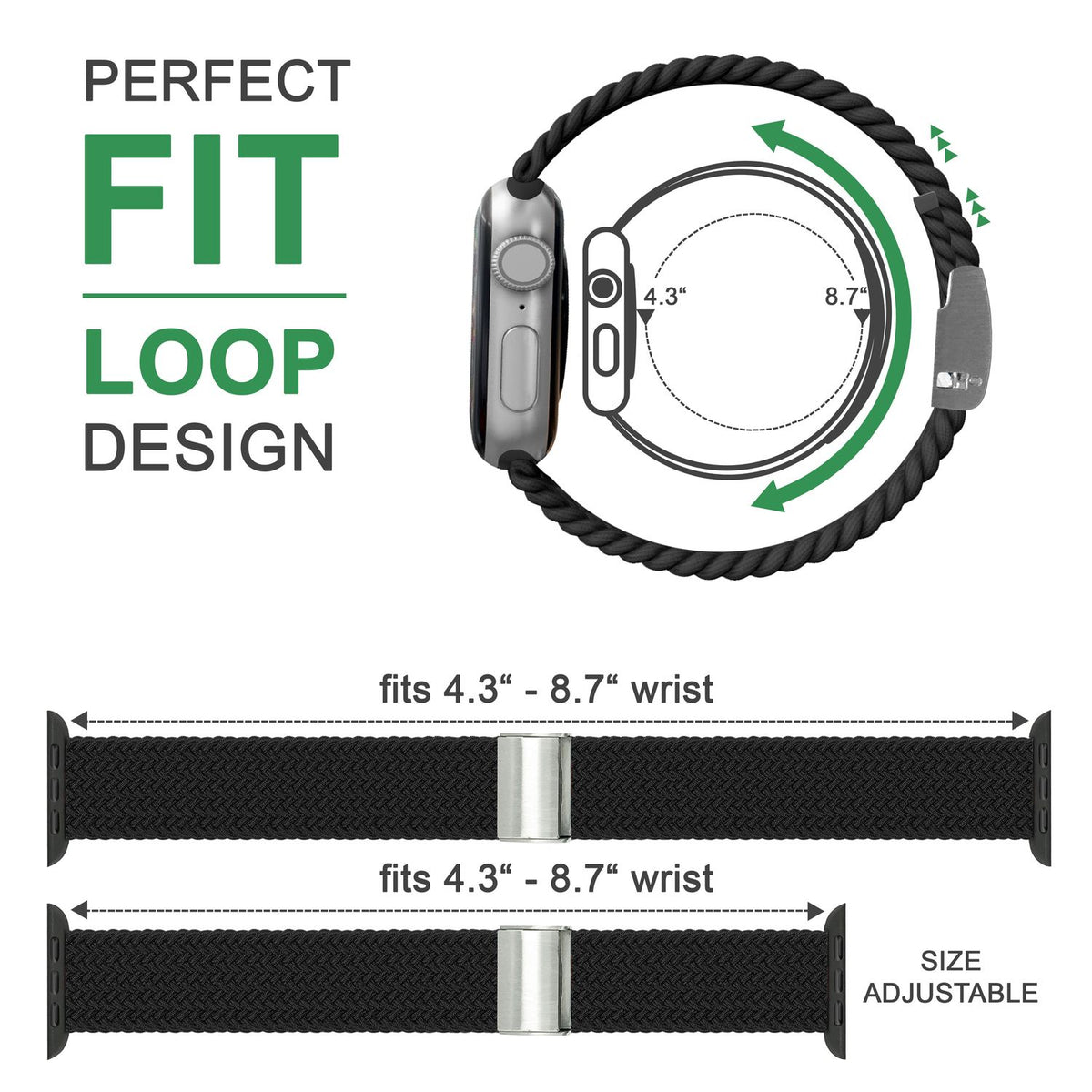 NALIA Geflochtenes Smart Watch Armband kompatibel mit Apple Watch Armband Ultra/SE & Series 8/7/6/5/4/3/2/1, 42mm 44mm 45mm 49mm, iWatch Uhr-Band Damen & Herren, Nylon