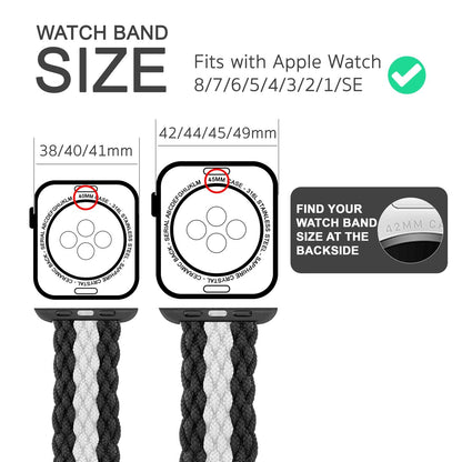 NALIA Geflochtenes Smart Watch Armband kompatibel mit Apple Watch Armband Ultra/SE & Series 8/7/6/5/4/3/2/1, 42mm 44mm 45mm 49mm, iWatch Uhr-Band Damen & Herren, Nylon