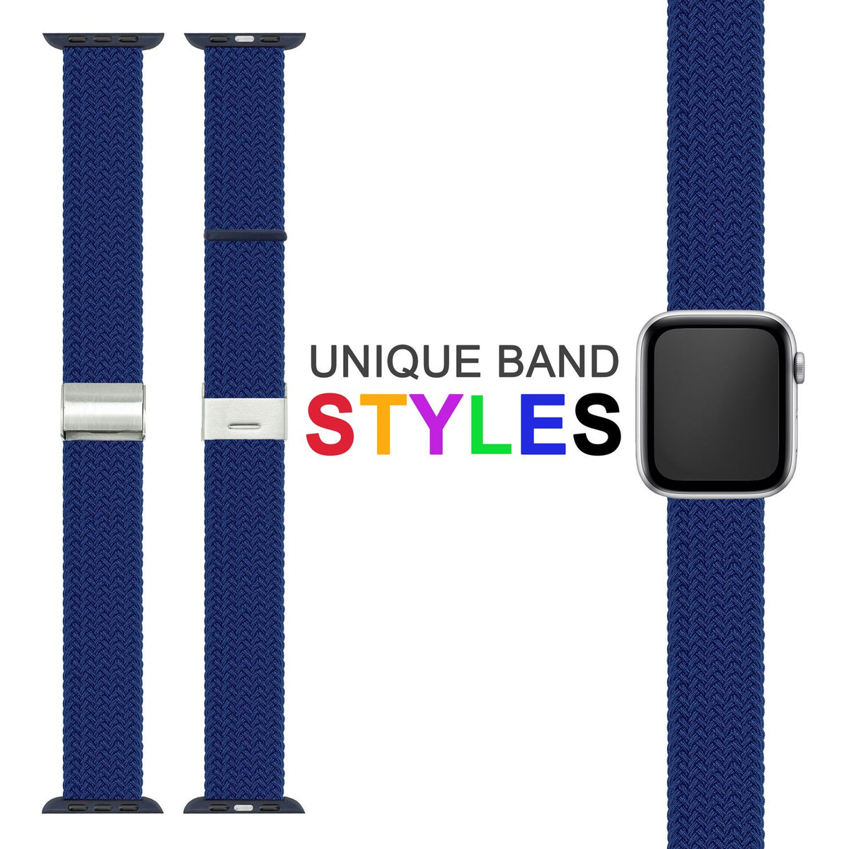 NALIA Geflochtenes Smart Watch Armband kompatibel mit Apple Watch Armband Ultra/SE & Series 8/7/6/5/4/3/2/1, 42mm 44mm 45mm 49mm, iWatch Uhr-Band Damen & Herren, Nylon