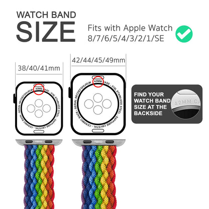 NALIA Geflochtenes Smart Watch Armband kompatibel mit Apple Watch Armband Ultra/SE & Series 8/7/6/5/4/3/2/1, 42mm 44mm 45mm 49mm, iWatch Uhr-Band Damen & Herren, Nylon