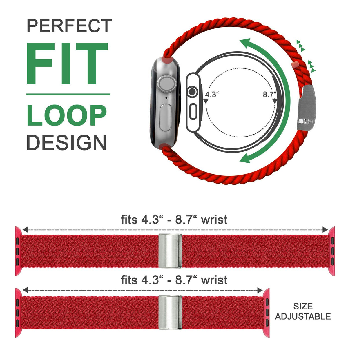 NALIA Geflochtenes Smart Watch Armband kompatibel mit Apple Watch Armband Ultra/SE & Series 8/7/6/5/4/3/2/1, 42mm 44mm 45mm 49mm, iWatch Uhr-Band Damen & Herren, Nylon