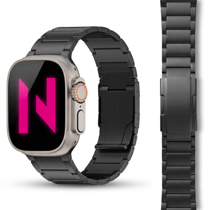 NALIA Argon Titan Armband kompatibel mit Apple Watch Armband iWatch Series SE/10/9/8/7/6/5/4/3/2/1, 38/40/41/42mm, Metall Ersatzarmband mit Faltschließe, Matt, Leicht, Rostfrei