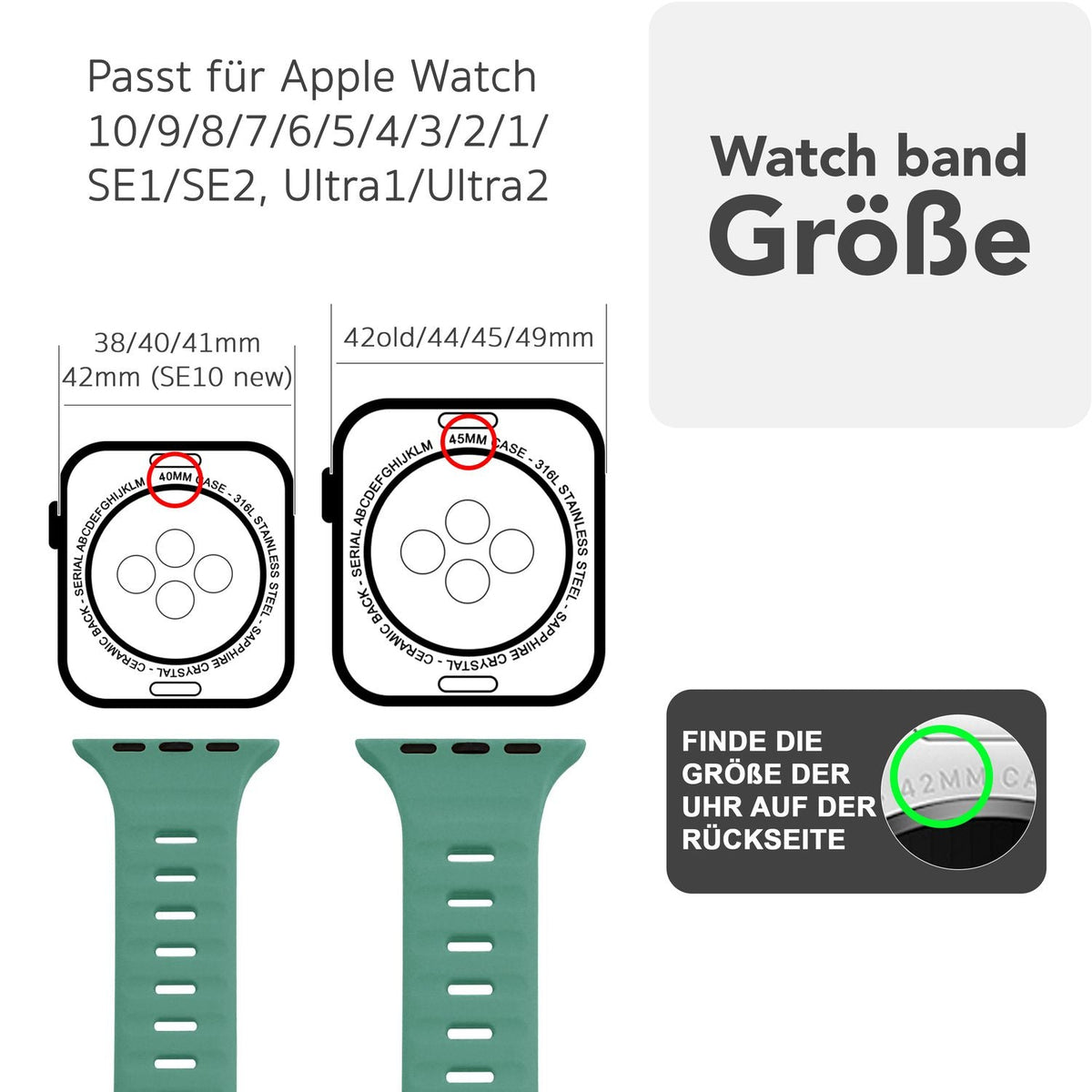 NALIA Motion Silikon Armband kompatibel mit Apple Watch Armband iWatch Series SE/10/9/8/7/6/5/4/3/2/1, 38/40/41/42mm, Ersatzarmband Soft Sportarmband mit Steck-Pin Verschluss
