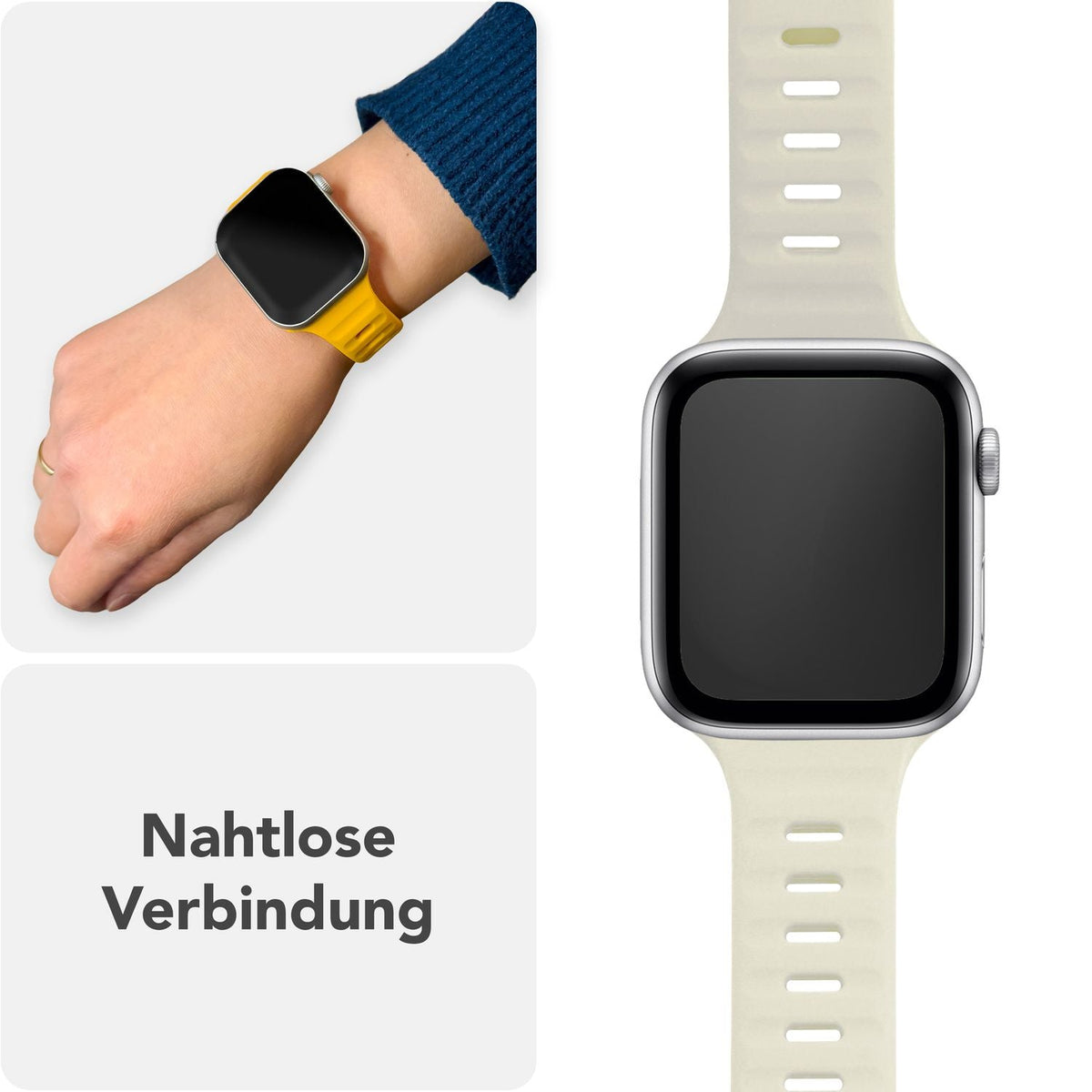 NALIA Motion Silikon Armband kompatibel mit Apple Watch Armband iWatch Series SE/10/9/8/7/6/5/4/3/2/1, 38/40/41/42mm, Ersatzarmband Soft Sportarmband mit Steck-Pin Verschluss
