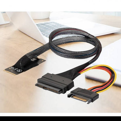 SYSTEM-S M.2 cable 100 cm M-Key to U.2 SFF-8639 NVMe adapter for SSD hard drive motherboard