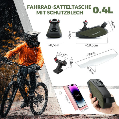 Fahrrad Satteltasche mit Durchsichtigen PVC Kotflügel