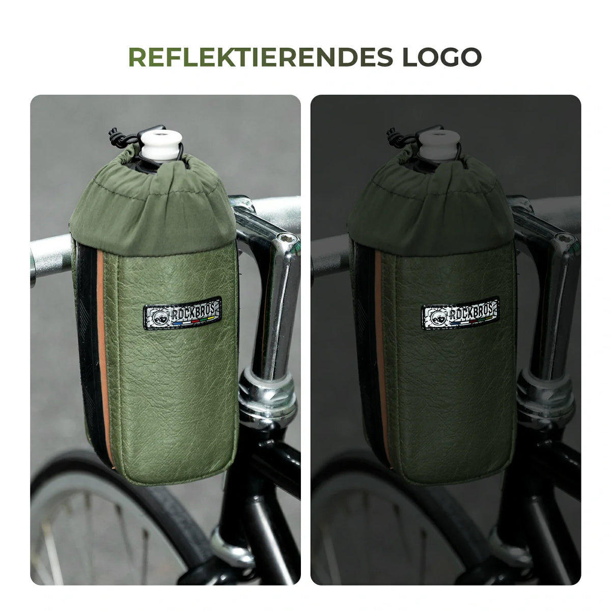 ROAD TO SKY Nachhaltige Fahrrad-Wasserflaschentasche aus recycelten Reifen 0,8L