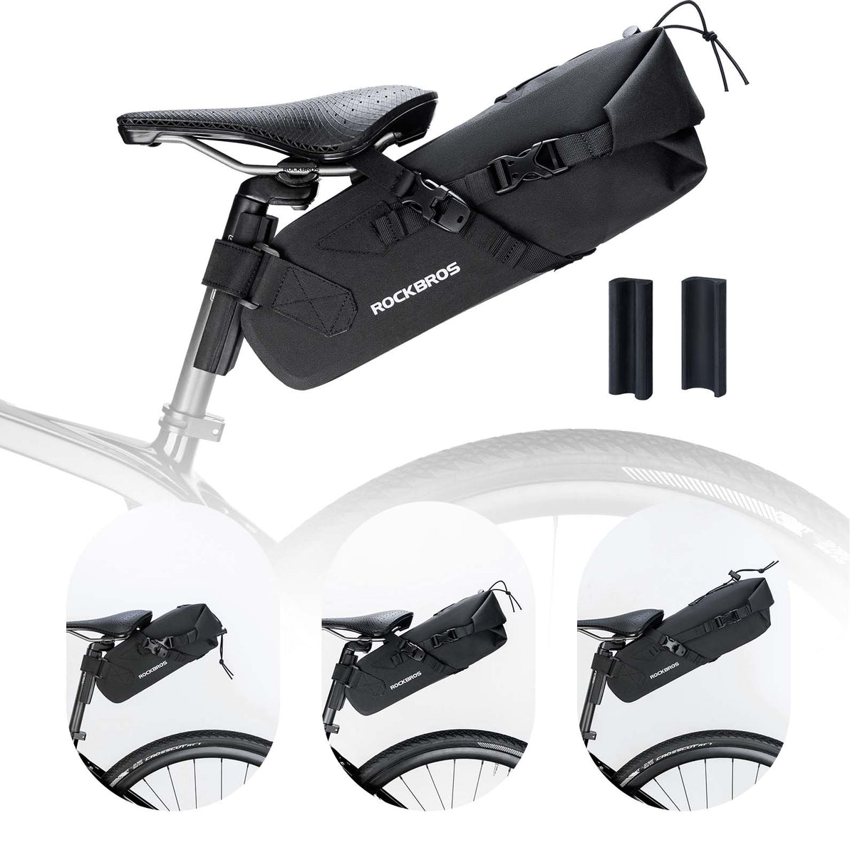 ROCKBROS Bikepacking Satteltasche 3 Liter 100% Wasserdicht TPU Gewebe