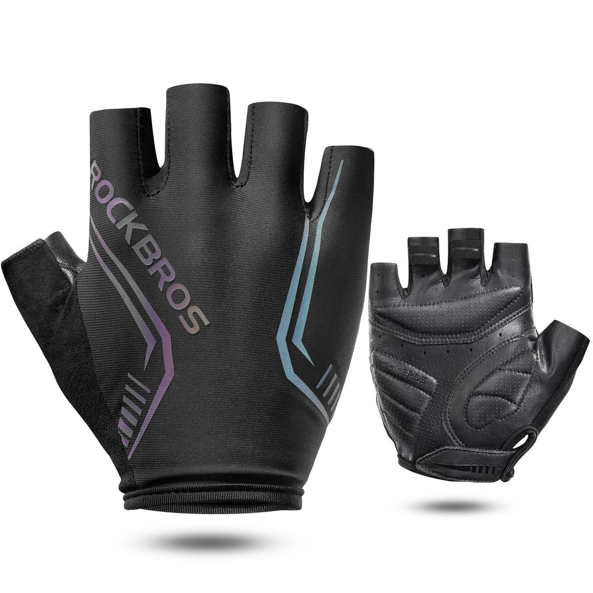 ROCKBROS Bunte reflektierende Kurzfingerhandschuhe