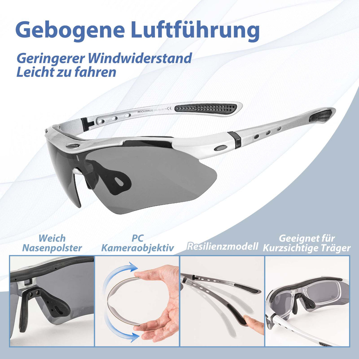Polarisierte Fahrrad-Sonnenbrille mit UV400-Schutz