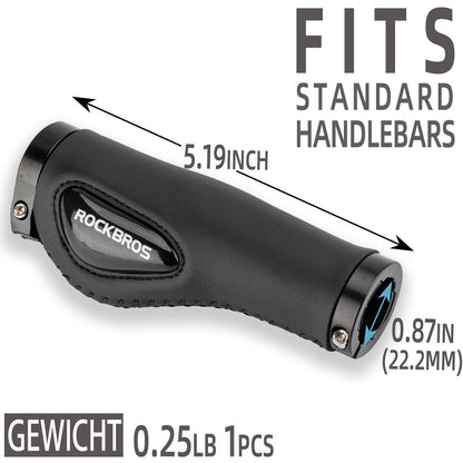 ROCKBROS Fahrradgriffe Ledergriffe für Lenker mit 22,2 mm Durchmesser