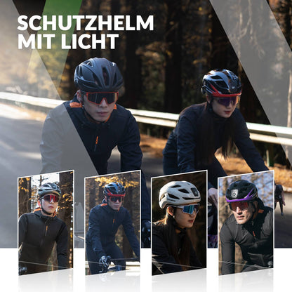ROCKBROS Fahrradhelm mit Licht, mit USB 1800 mAh Atmungsaktiv 58-60 cm