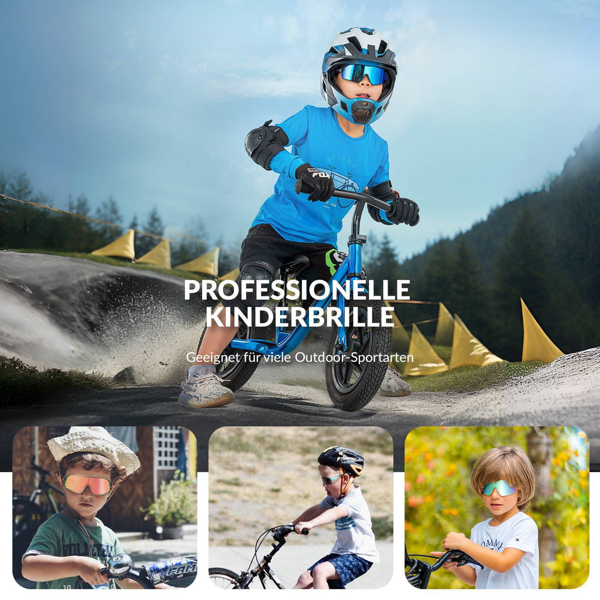 Polarisierte Kinder-Fahrradbrille mit UV400-Schutz
