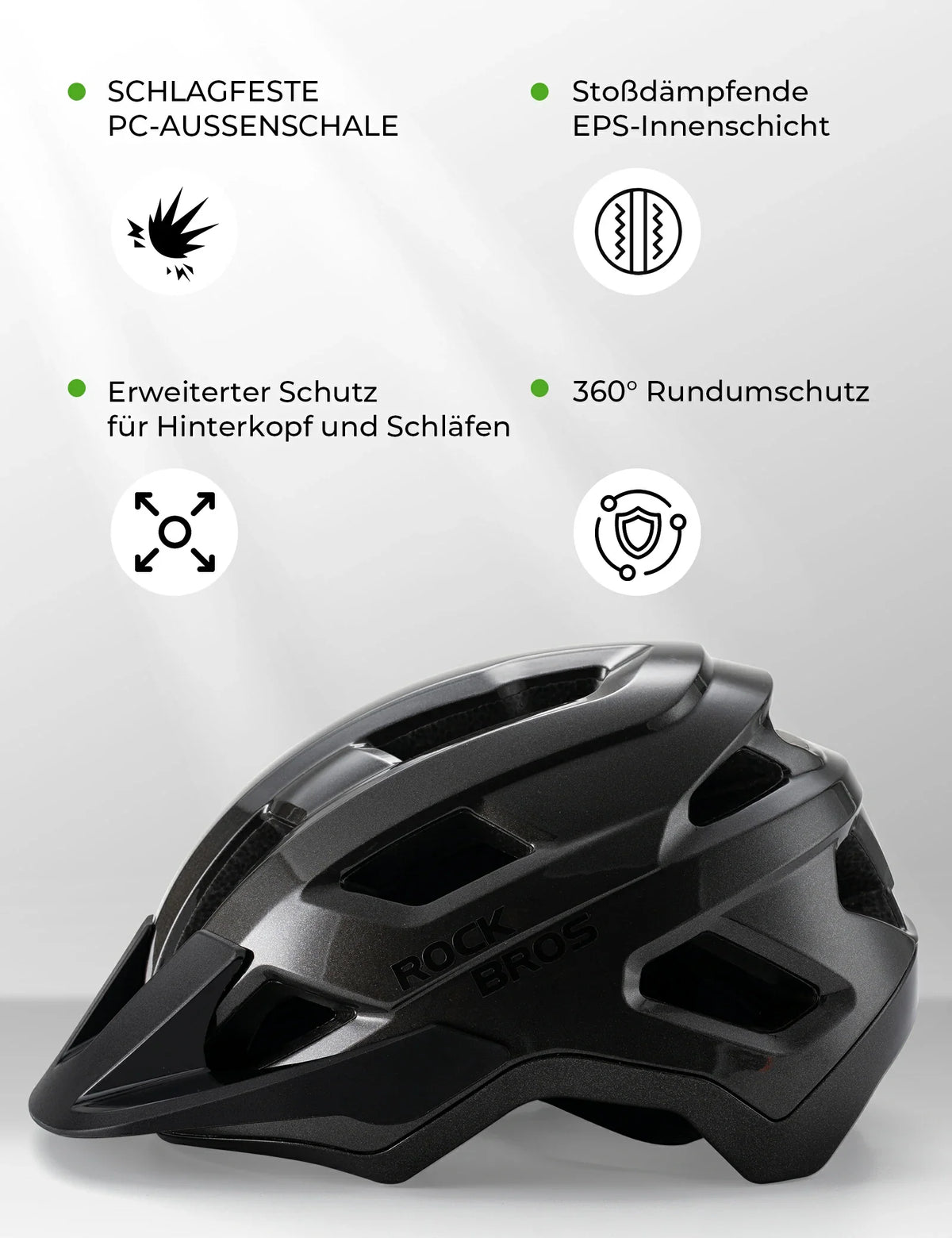 ROCKBROS Kinder Fahrradhelm mit Abnehmenbarem Visie für MTB, BMX Downhill