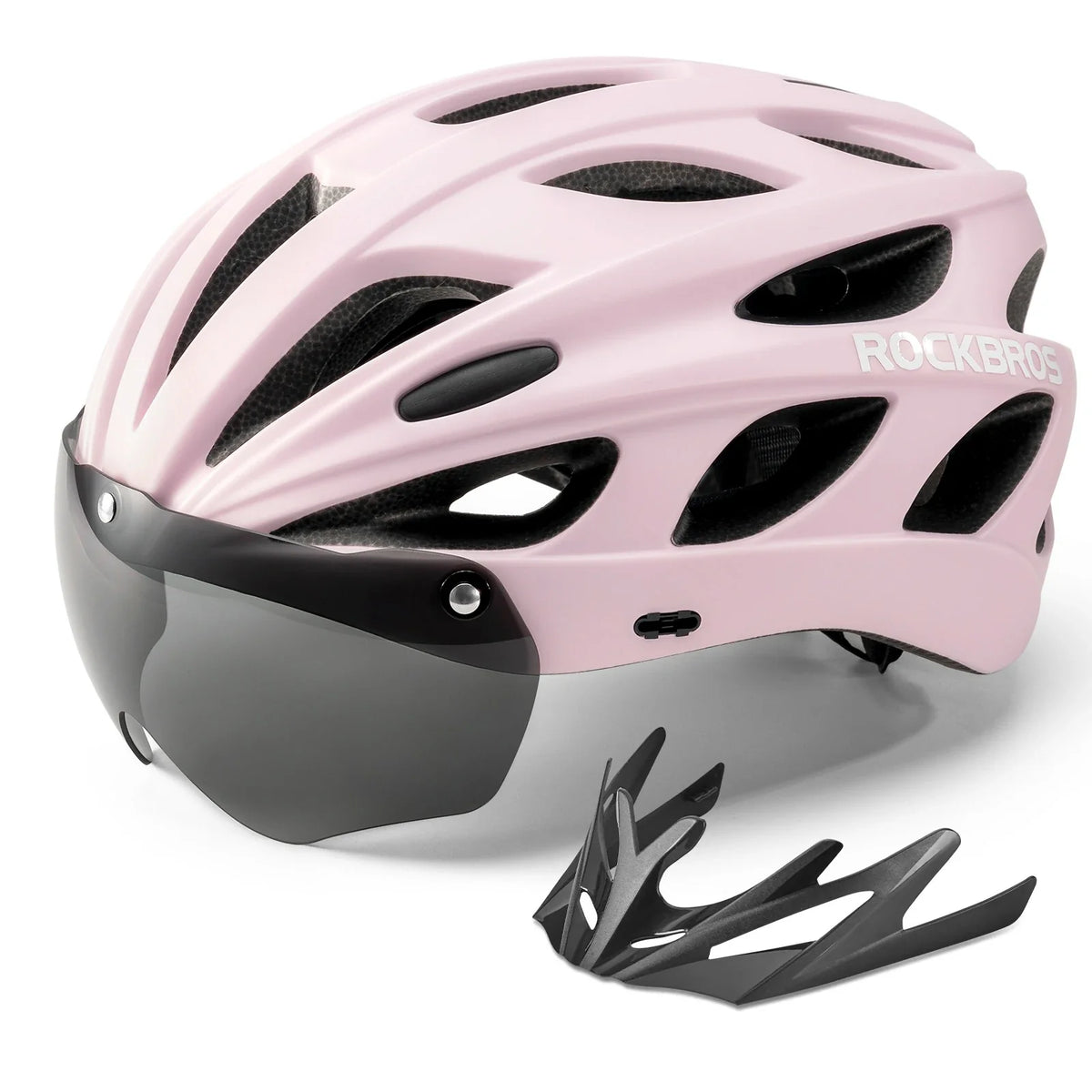ROCKBROS Kinder Fahrradhelm mit integrierter abnehmbarer Magnetbrillen & Visier