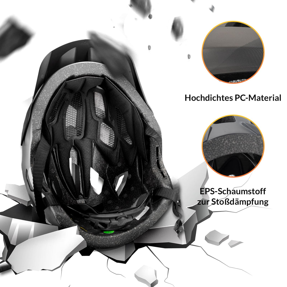 ROCKBROS Kinderhelm BMX MTB Helm mit Abnehmbarem Kinnschutz und Krempe