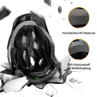 ROCKBROS Kinderhelm BMX MTB Helm mit Abnehmbarem Kinnschutz und Krempe