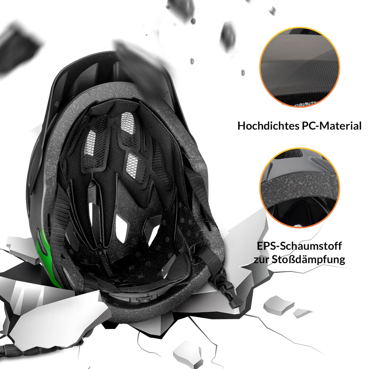 ROCKBROS Kinderhelm BMX MTB Helm mit Abnehmbarem Kinnschutz und Krempe