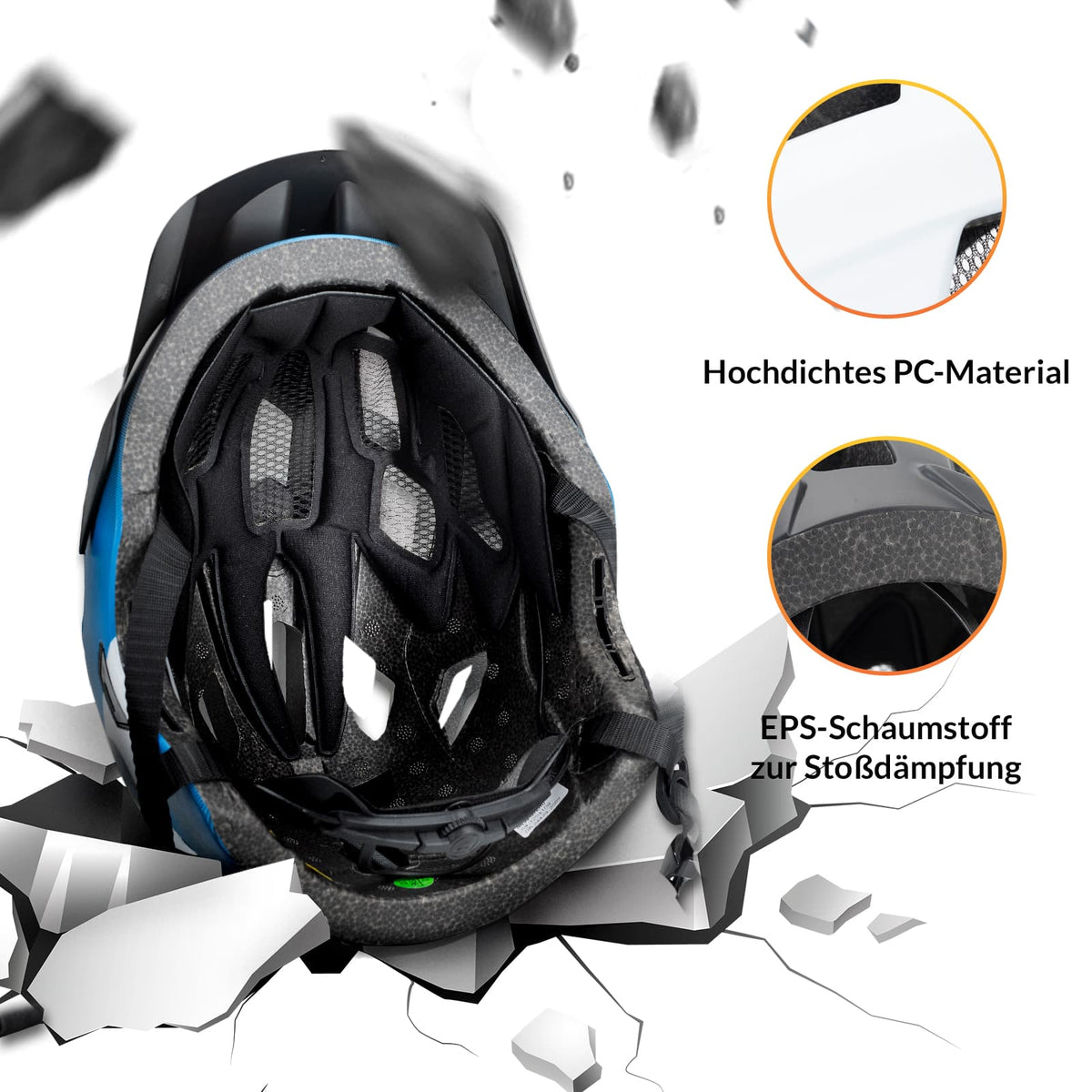 ROCKBROS Kinderhelm BMX MTB Helm mit Abnehmbarem Kinnschutz und Krempe