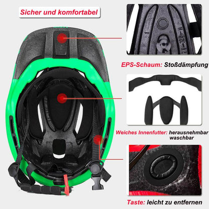 ROCKBROS Kinderhelm Integralhelm mit Abnehmbare Kinnschutz für Jungen/Mädchen