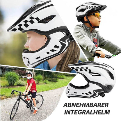 ROCKBROS Kinderhelm Integralhelm mit Abnehmbare Kinnschutz für Jungen/Mädchen