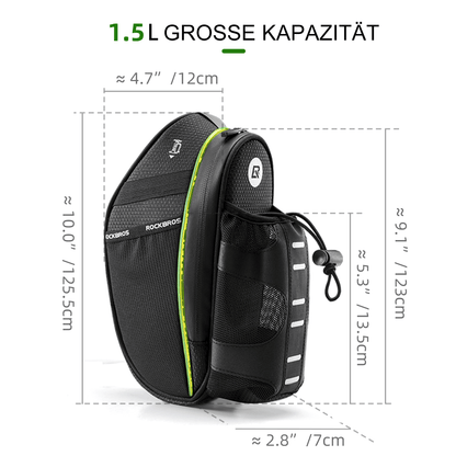 ROCKBROS Kratzfest Fahrrad Satteltasche mit Flaschenhalter 1,5L