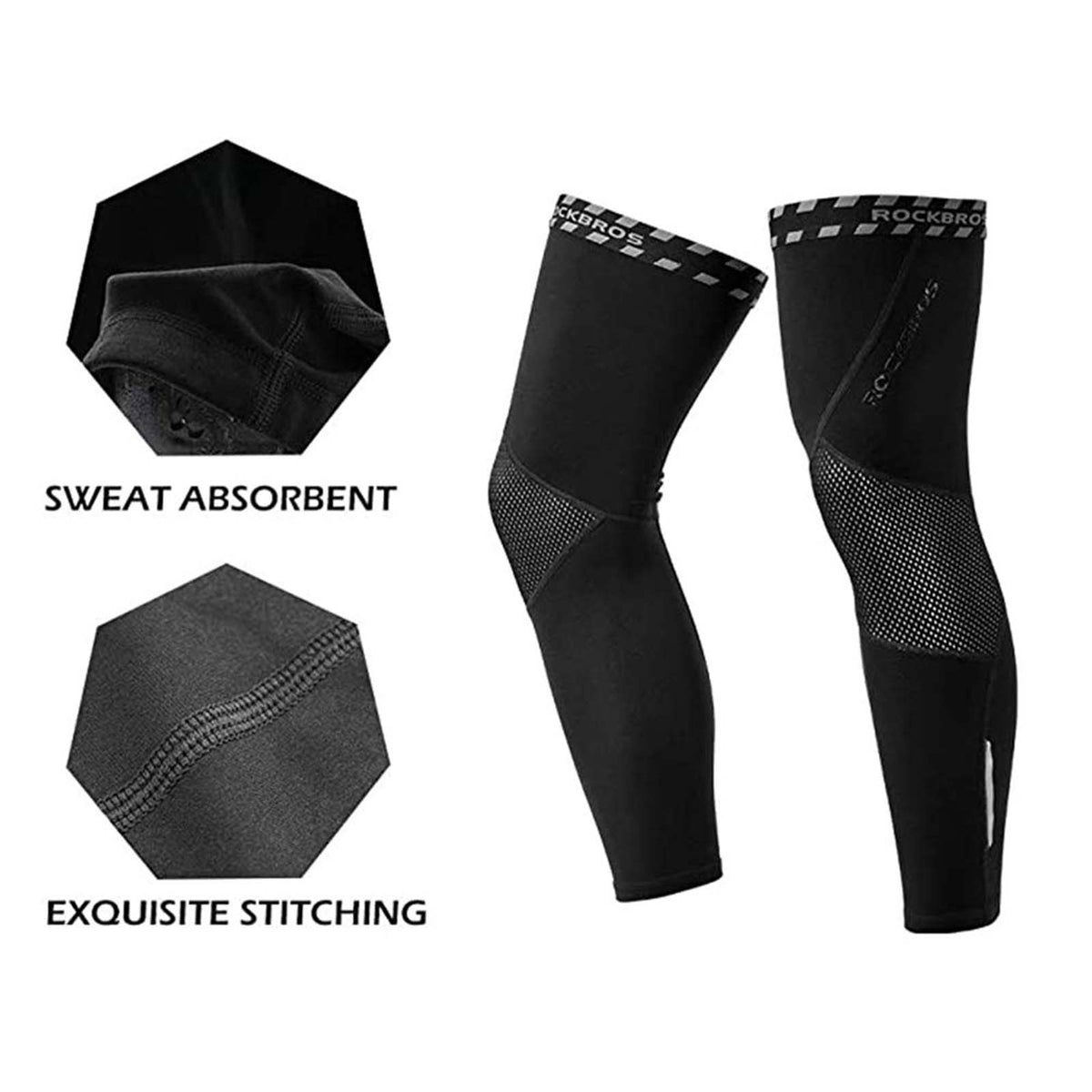 ROCKBROS Radsport Beinlinge Knieschutz Winter Anti Rutschen Beinwärmer