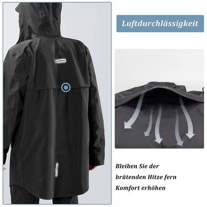 ROCKBROS Regenmantel Wasserdichter Regenponcho Verlängerte Regenjacke