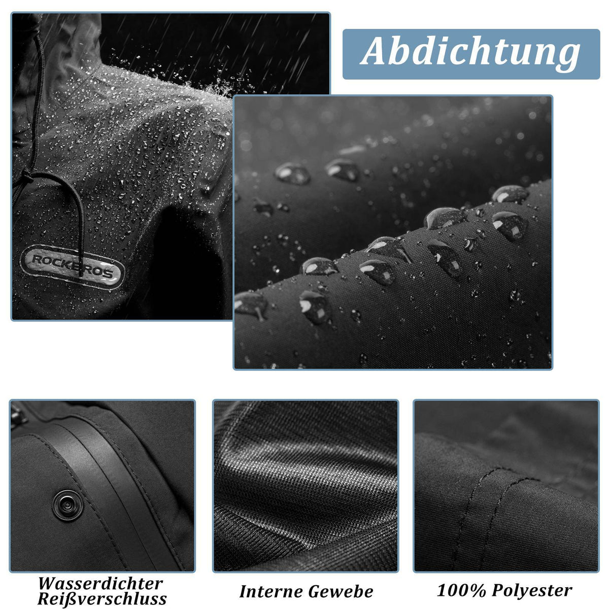ROCKBROS Regenmantel Wasserdichter Regenponcho Verlängerte Regenjacke