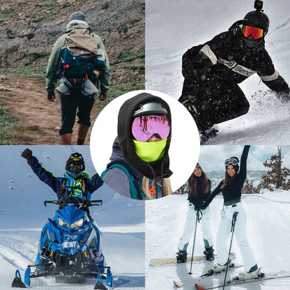ROCKBROS Winter Skimaske Vlies Balaclava für Frauen und Männer Schwarz Grün