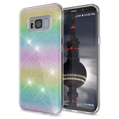 NALIA Glitzerhülle für Samsung Galaxy S8 – Funkelnder Glitzer-Look & Grip – SHINEPOP (Silikon Case) – Marke aus Berlin