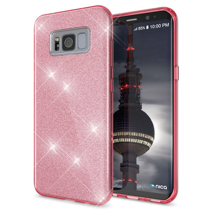 NALIA Glitzerhülle für Samsung Galaxy S8 – Funkelnder Glitzer-Look & Grip – SHINEPOP (Silikon Case) – Marke aus Berlin