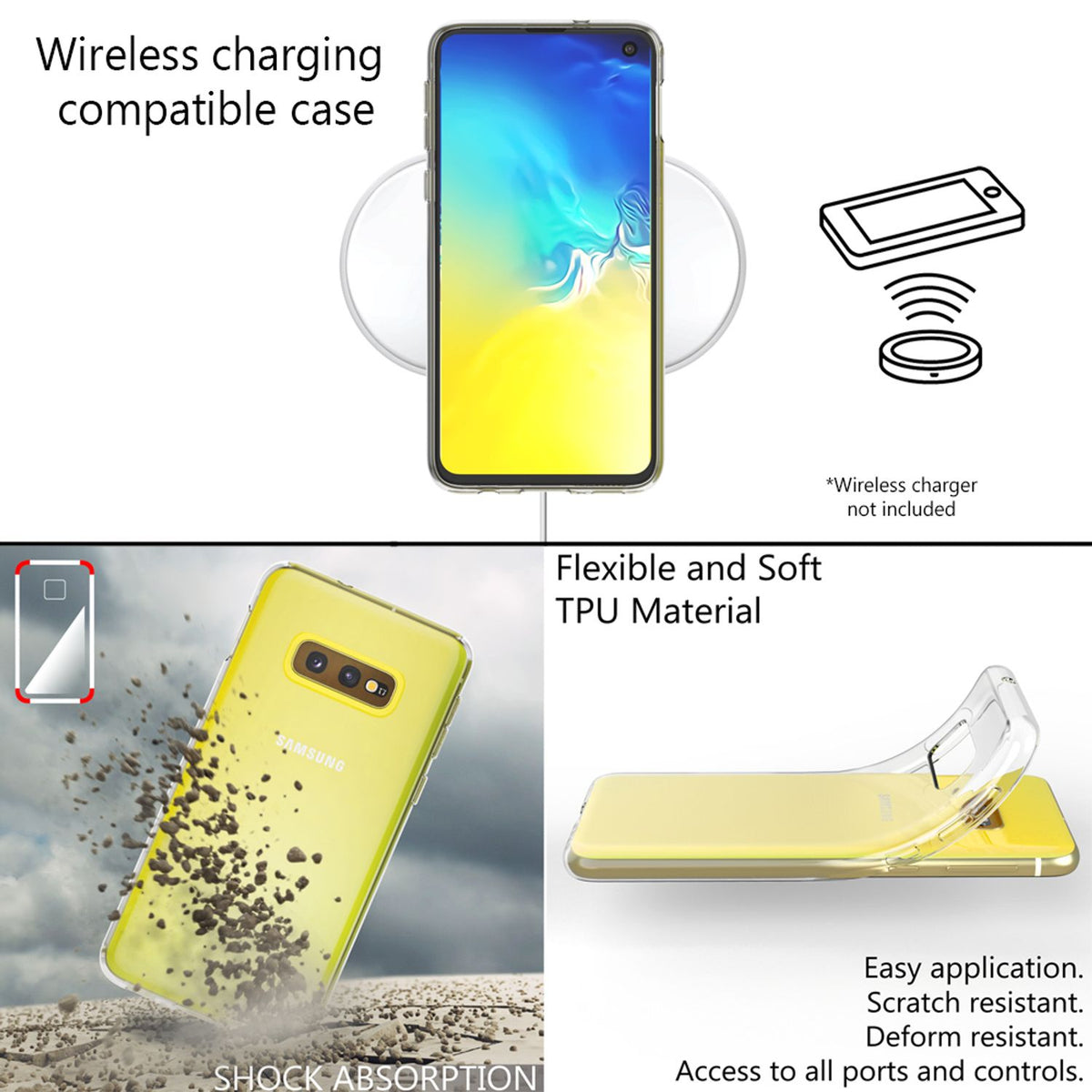 NALIA Transparente Silikonhülle für Samsung Galaxy S10e – Anti-Gelb & Rutschfest – GLAZE (Handyhülle Kristallklar, Schlank & Stoßfest) – Marke aus Berlin