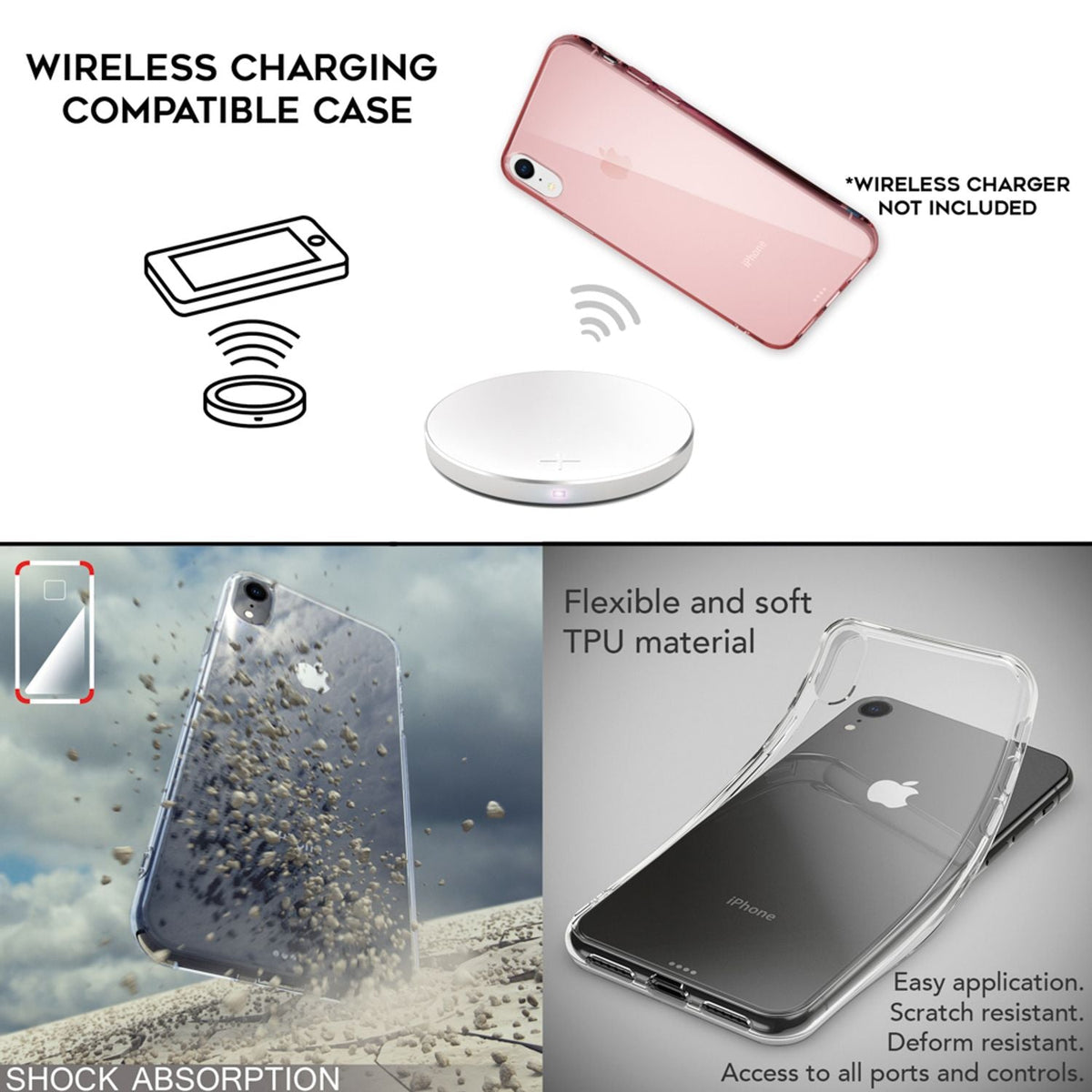 NALIA Handyhülle kompatibel mit iPhone XR, Ultra-Slim Silikon Case Cover Crystal Clear Schutzhülle Dünn Durchsichtig, Etui Handy-Tasche Backcover Hülle Transparent Bumper