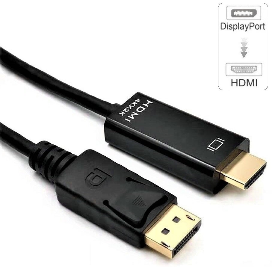 DP Male to HDMI Male Cable Converter DisplayPort to HDMI 4Kx2K Thunderbolt 3D Gold Plated