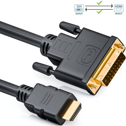 Bidirectional HDMI Male to DVI Male & DVI Male to HDMI Male Cable Converter Full HD 1080p Gold Plated