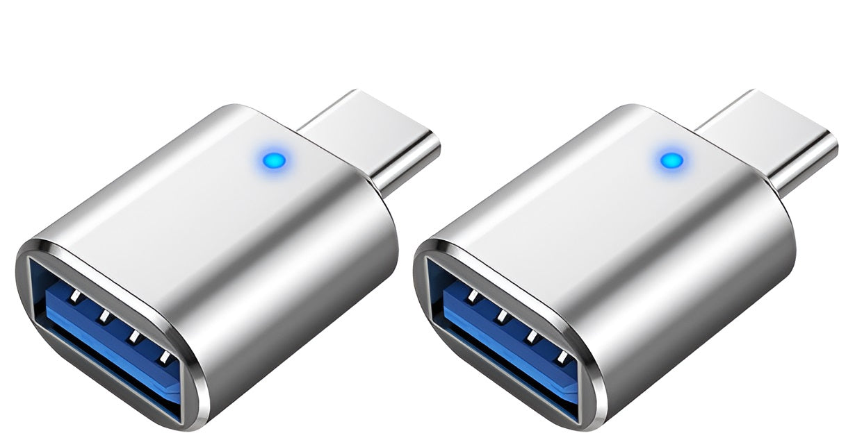 2 Stück USB-C-Stecker auf USB-A-Buchse, USB-Adapter, USB 3.0 OTG