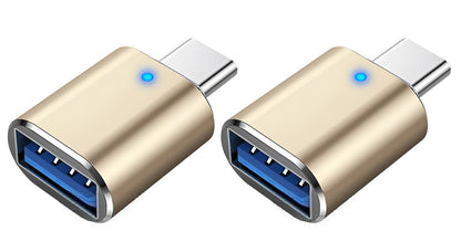 2 Stück USB-C-Stecker auf USB-A-Buchse, USB-Adapter, USB 3.0 OTG