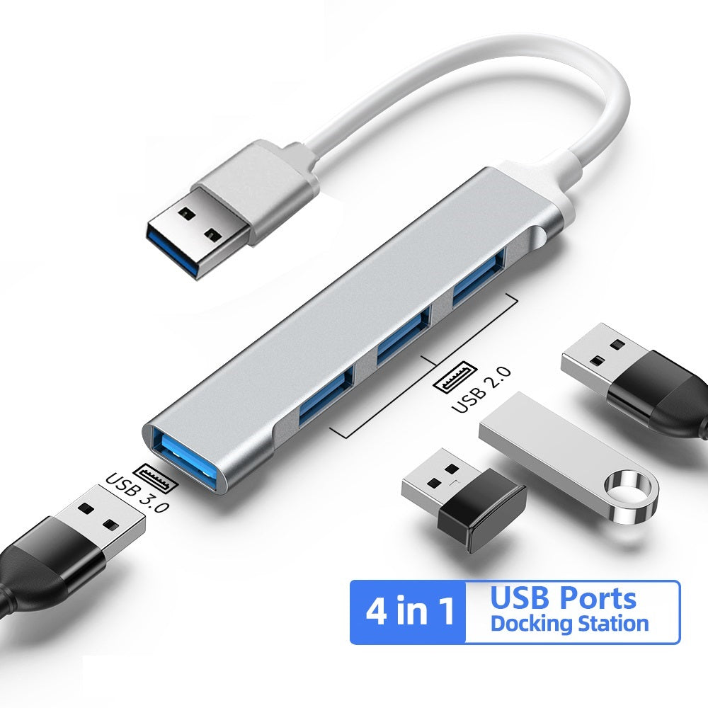 4-Port USB Hub USB 2.0 USB 3.0 Data Hub Docking Station