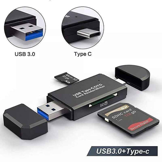 Kartenleser Kartenlesegerät Speicherkartenleser SD Card Reader USB 3.0 USB-C - DREIKS
